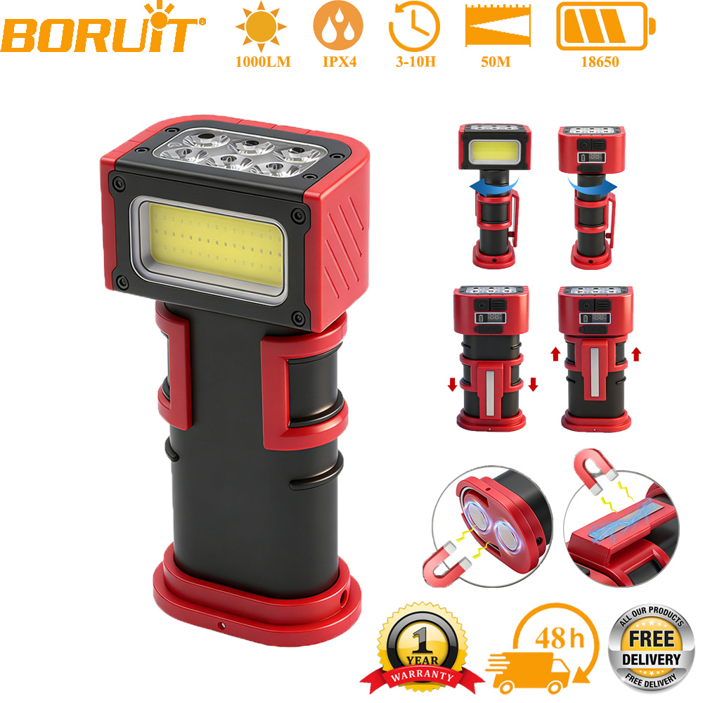 Fishing Equipment Carp - BORUiT COB LED-werklamp 1000LM Type-C oplaadbare