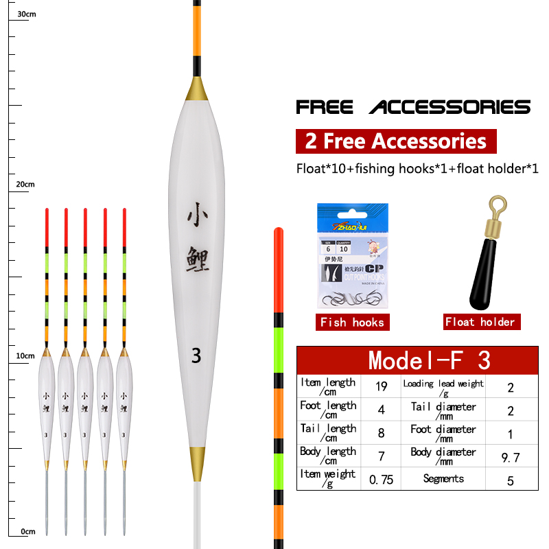 5 STKS Zoetwater Visdobbers +  - Fishing Equipment Bag recensie en prijs